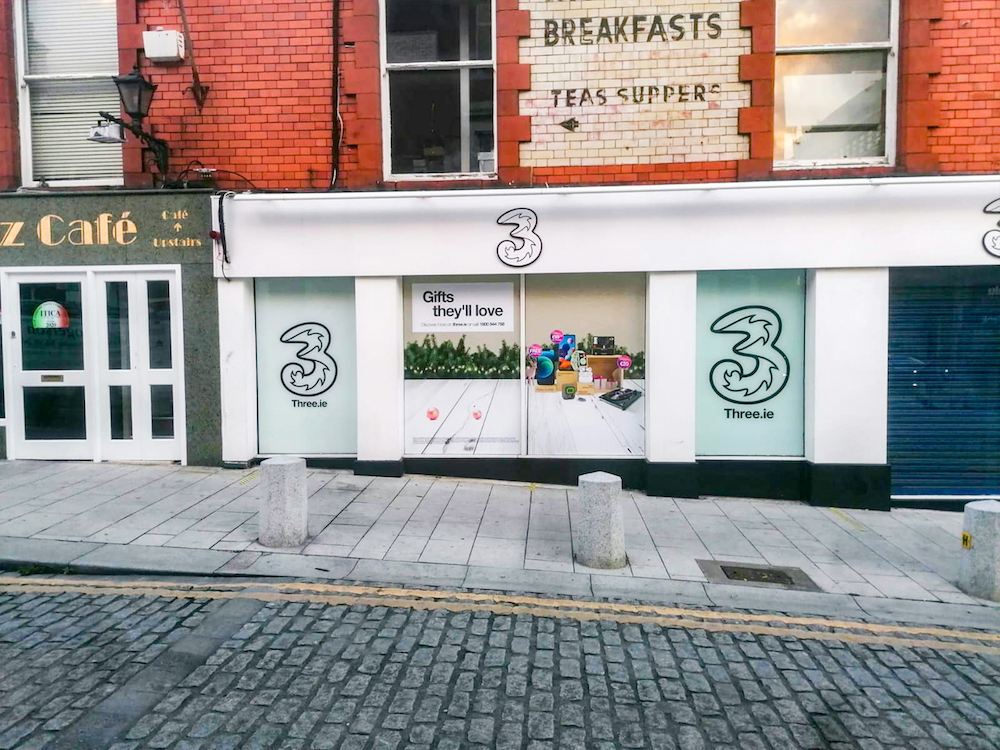 Three Ireland - Window Graphics Design & Installation