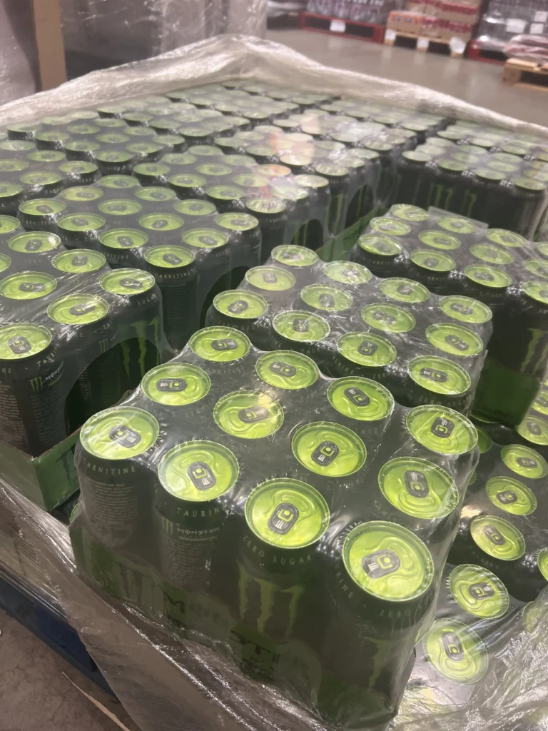 coca cola monster pallet at Spectrum warehouse