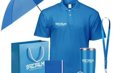 Spectrum branded merch print kit with umbrella